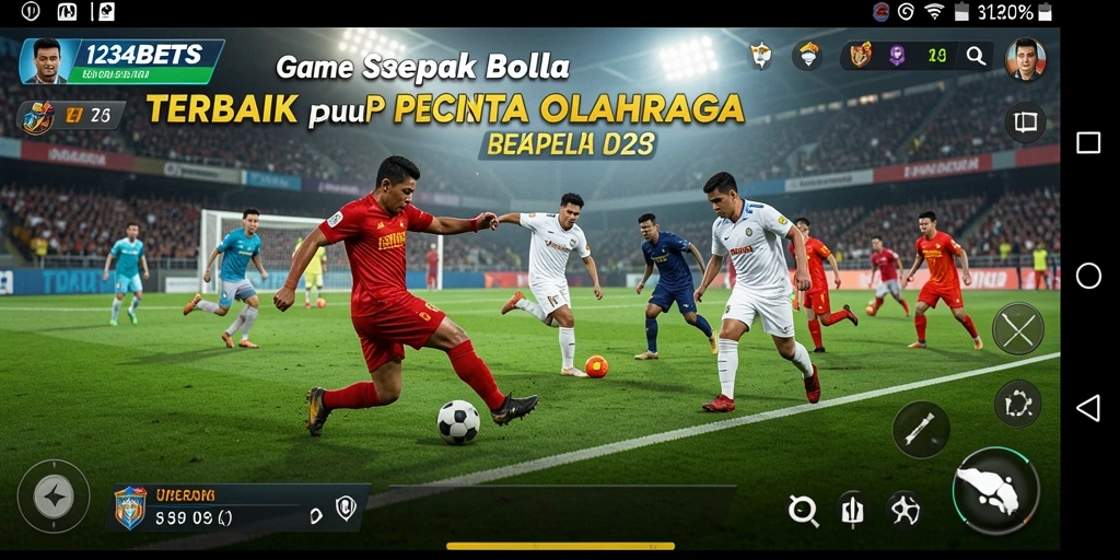 Screenshot gameplay 1234BETS menampilkan aksi seru pertandingan sepak bola.