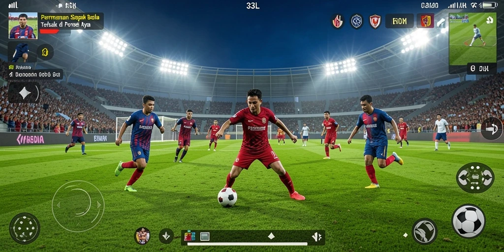 Tampilan aksi seru dalam permainan sepak bola 33L.