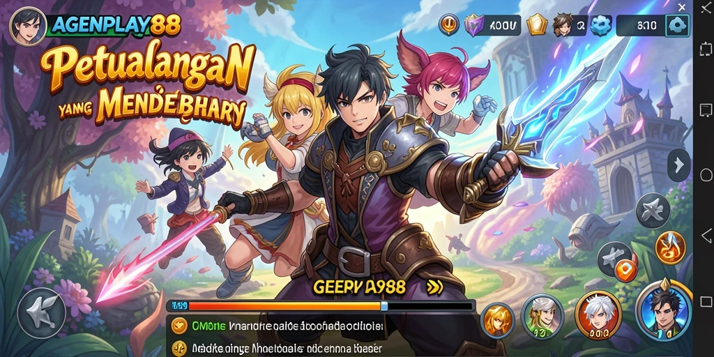 Screenshot gameplay AGENPLAY88 menampilkan karakter Anime yang menarik.