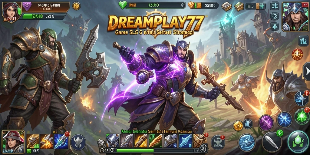 Screenshot gameplay <strong>DREAMPLAY77</strong> menampilkan aksi strategi real-time.