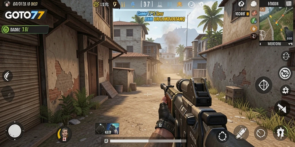 Tampilan screenshot GOTO77 menampilkan aksi-aksi menegangkan dalam gameplay TPS.