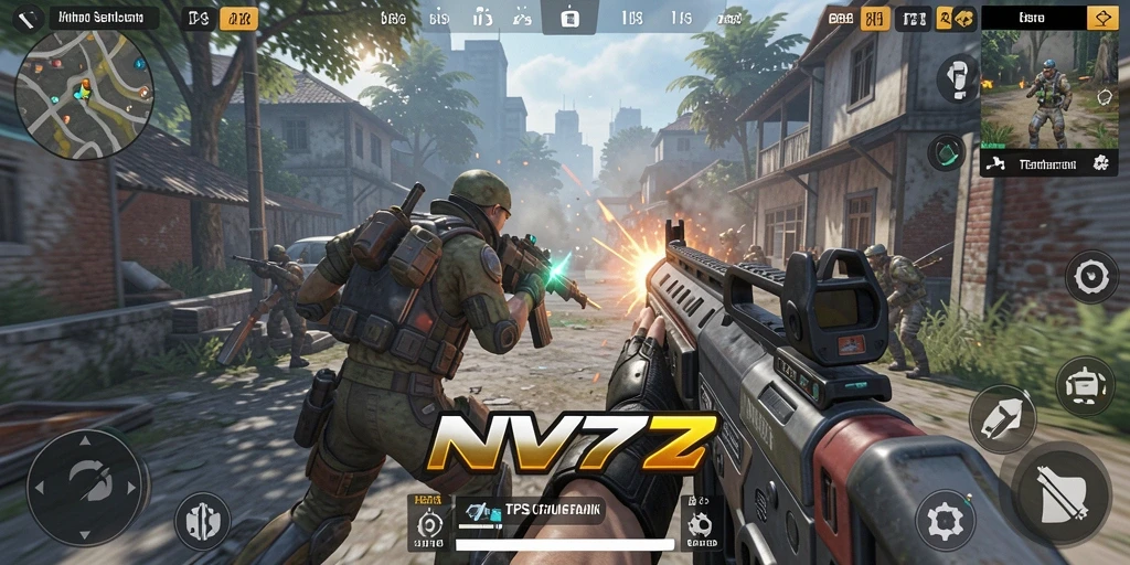 Tampilan dinamis dan aksi seru dalam gameplay NV77.
