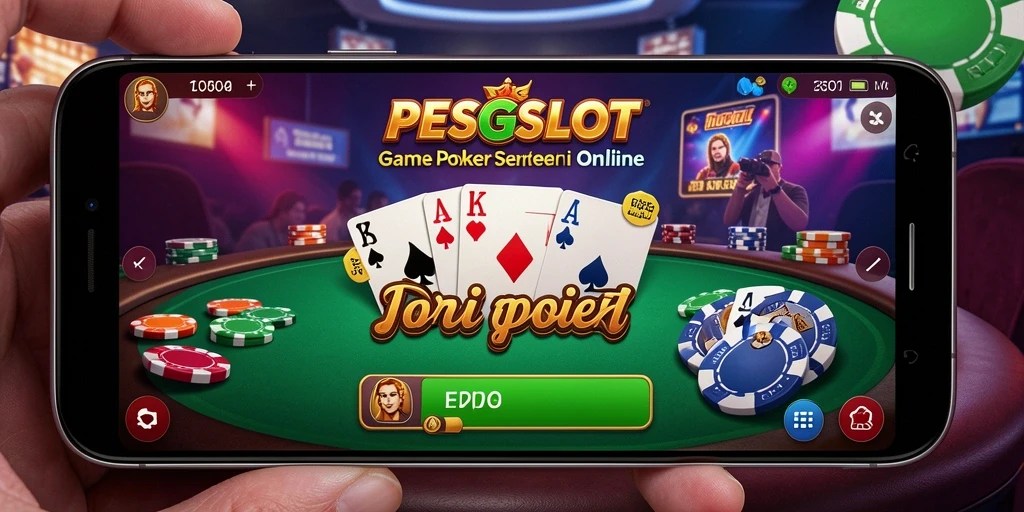 Gameplay PESGSLOT yang menarik dengan suasana meja poker.