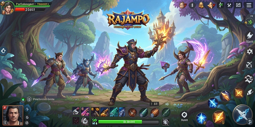 Tampilan gameplay seru RAJAMPO di dunia fantasi.