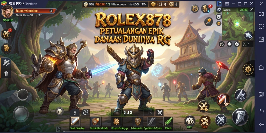 Tampilan gameplay <strong>ROLEX878</strong> yang penuh aksi dan strategi RPG.