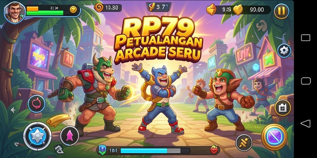 Screenshot RP79 menampilkan aksi seru dalam game Arcade.