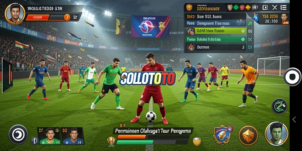 Tampilan gameplay menarik dari SOLOTOTO dengan kompetisi olahraga seru.