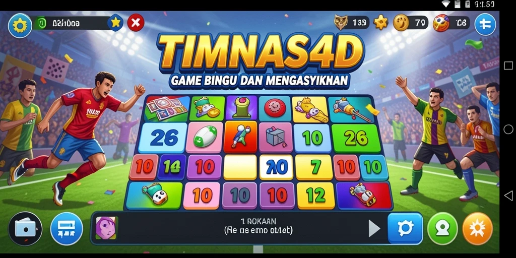 Screenshot main game Bingo TIMNAS4D yang menampilkan keseruan.
