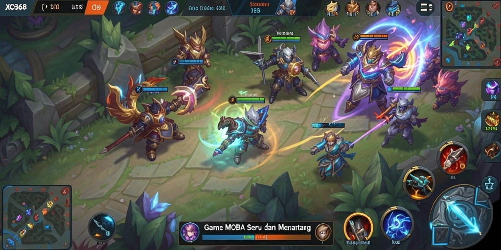 Tampilan gameplay seru di dalam XO368 dengan karakter karakter unik.