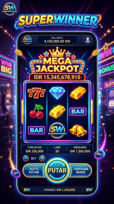 Proses pengunduhan aplikasi superwinner yang cepat.